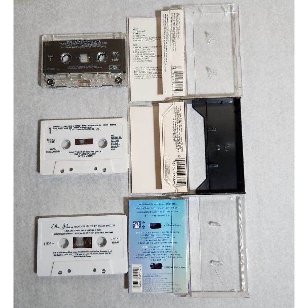 Elton John Vintage Tested Cassette Lot Of 3 (70s, 90s) Pre-owned - Picture 3 of 6